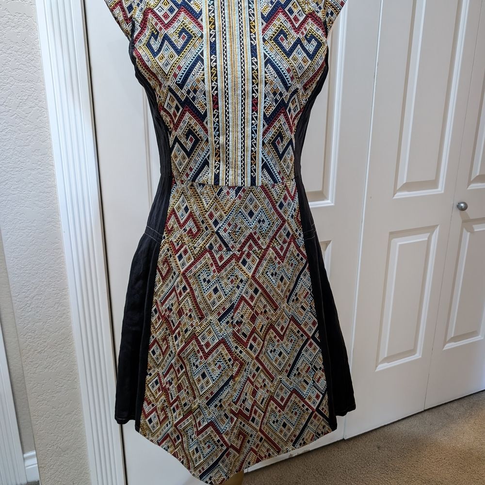 Burning Torch For Anthropologie - Embroidered Tapestry Artsy Bold Boho - Picture 2 of 10